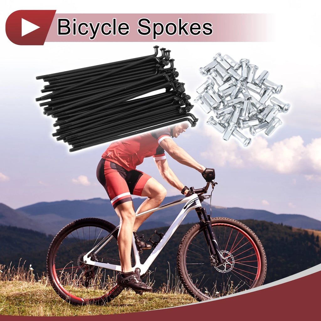 Bicycle Wheel Spokes 101mm Replacement Set for 12G Bike Wheels (45 Steel)