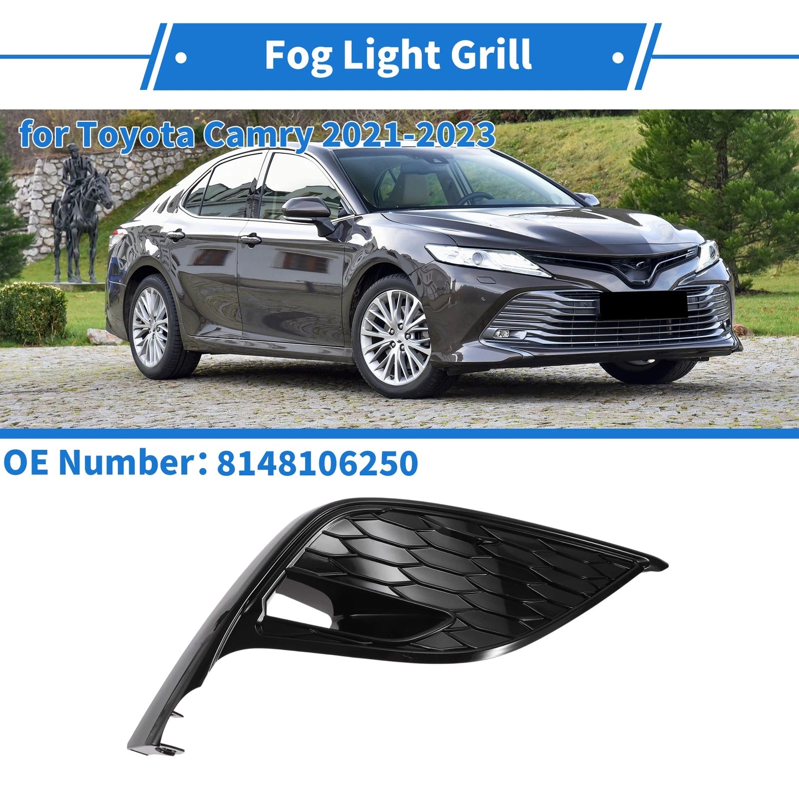 Front Right Fog Light Grill Replacement for Toyota Camry (2021–2023)