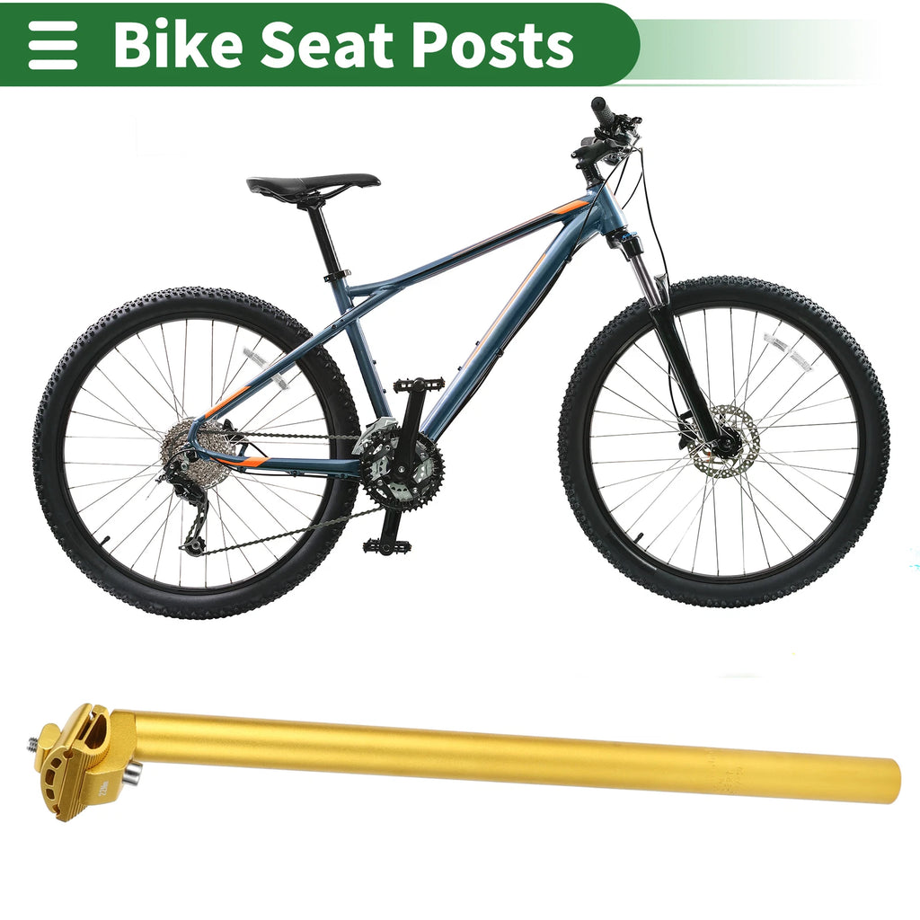 27.2mm Bike Seat Post for Adjustable Angle (Extra Long, Gold Tone)