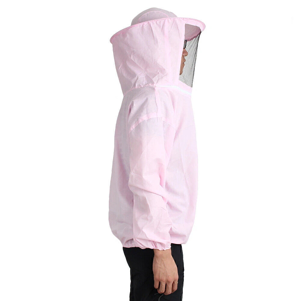 Beekeeping Jacket with Veil and Hat for Beekeepers (Pink)
