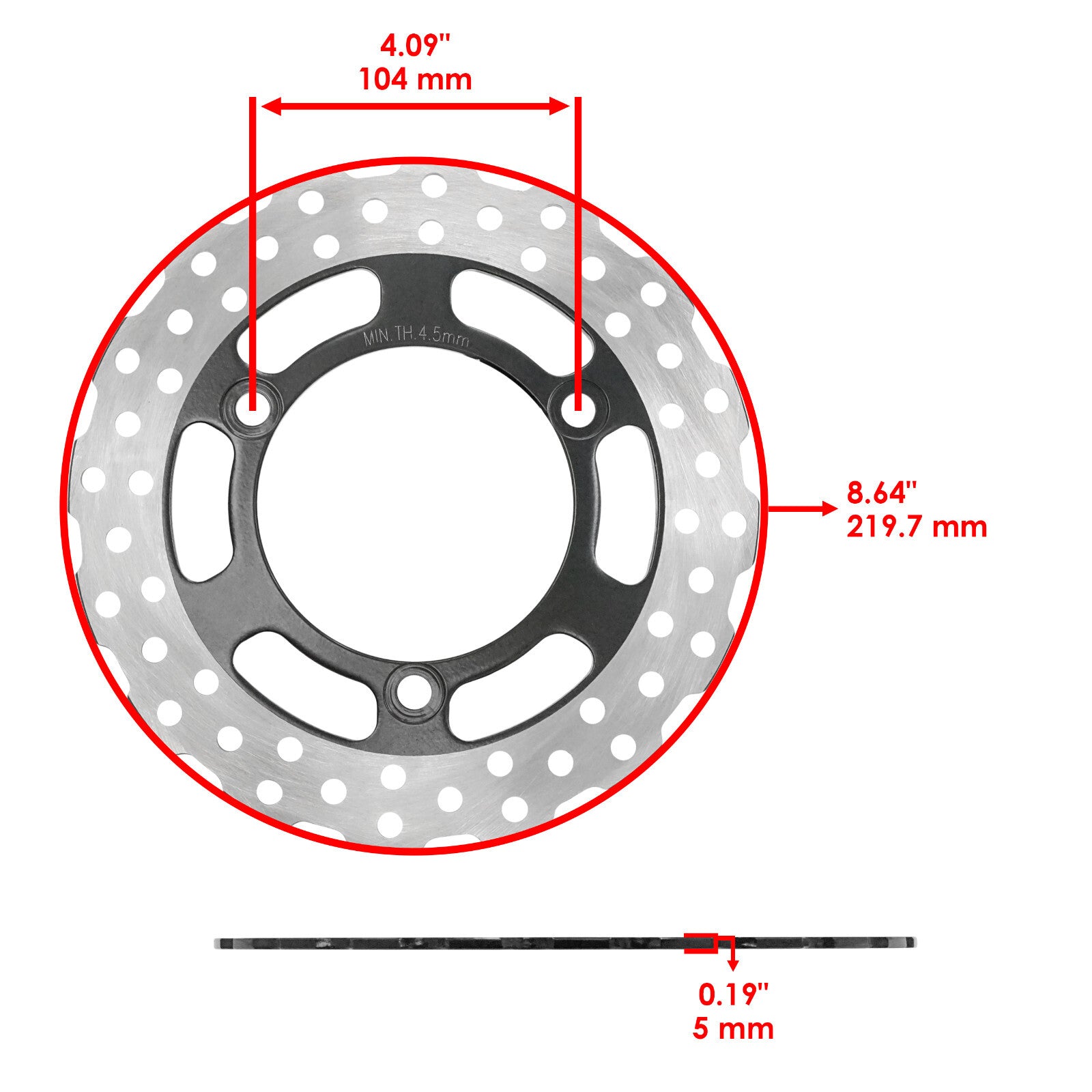 Rear Brake Disc Rotor Replacement for Kawasaki Mule 610 (2012–2019)