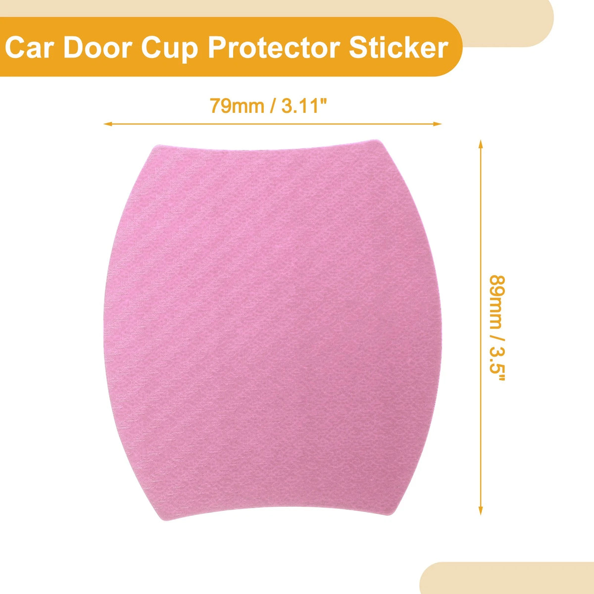 3D Car Door Cup Protector Sticker for Universal Fit (79x89mm) - Pink