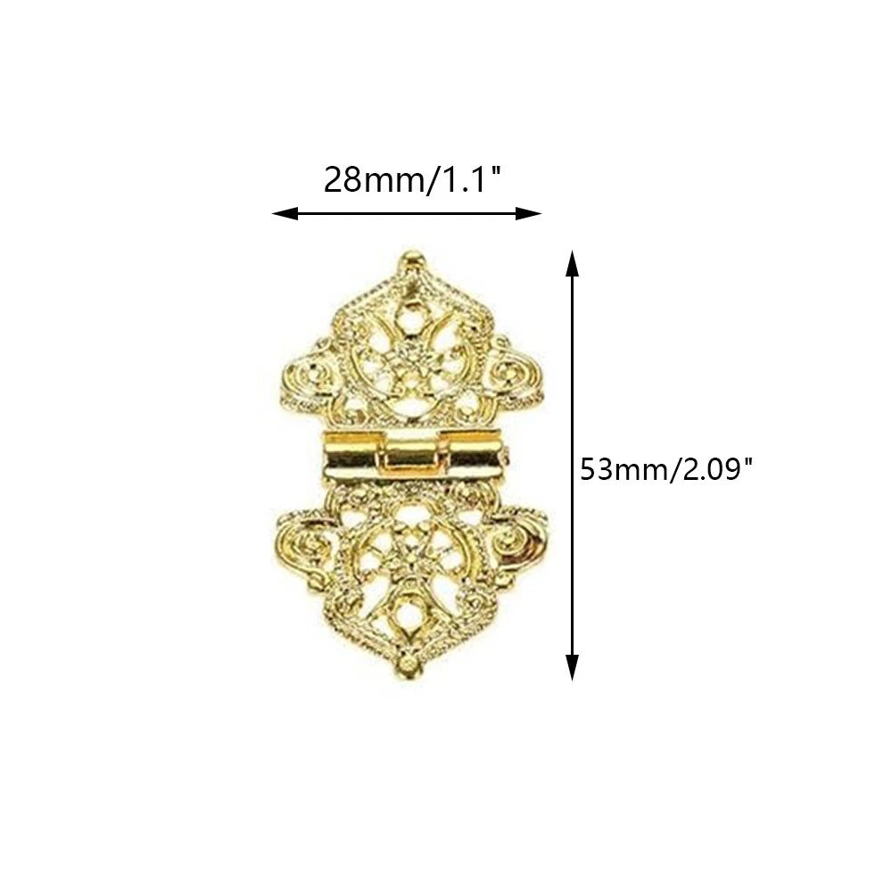 6x Gold Hollow Flower Hinge for Cabinet Furniture (53mm x 28mm)