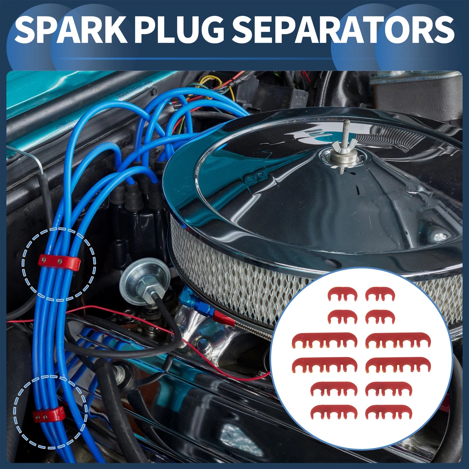 12pcs Spark Plug Wire Dividers for Ford Chevy