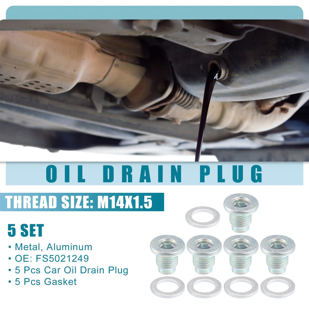 Oil Drain Plug Set with Gasket Replacement for Mazda 3 (2006–2023)