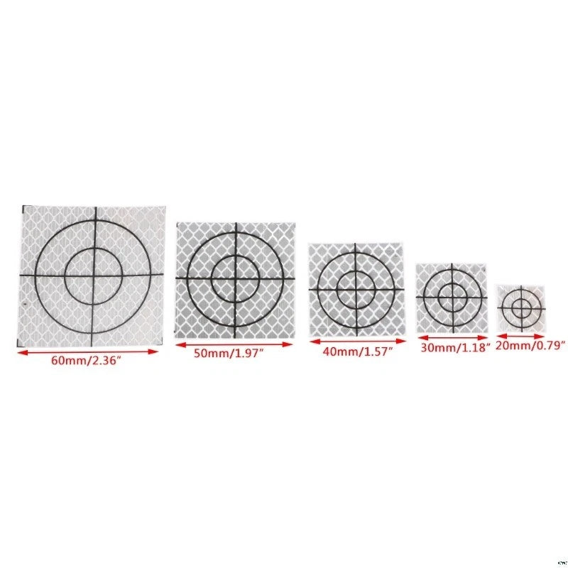 100pcs Reflective Targets for Total Station Reflector (20/30/40/50/60mm)