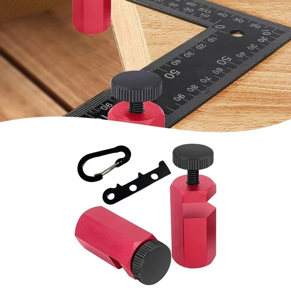 Square stair gauge tool with right angle clamp for woodworking projects