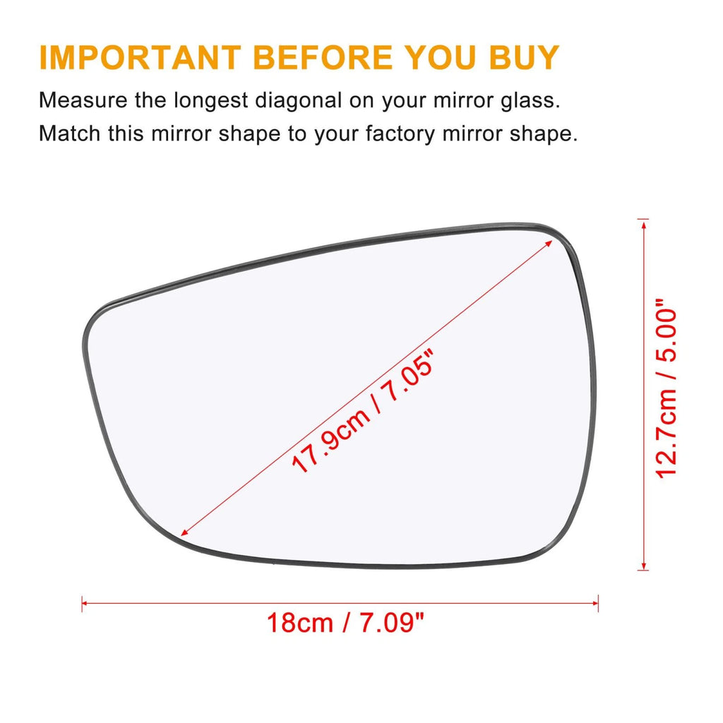 Left Driver Side Heated Mirror Glass with Backing for Hyundai Elantra 2011–2013