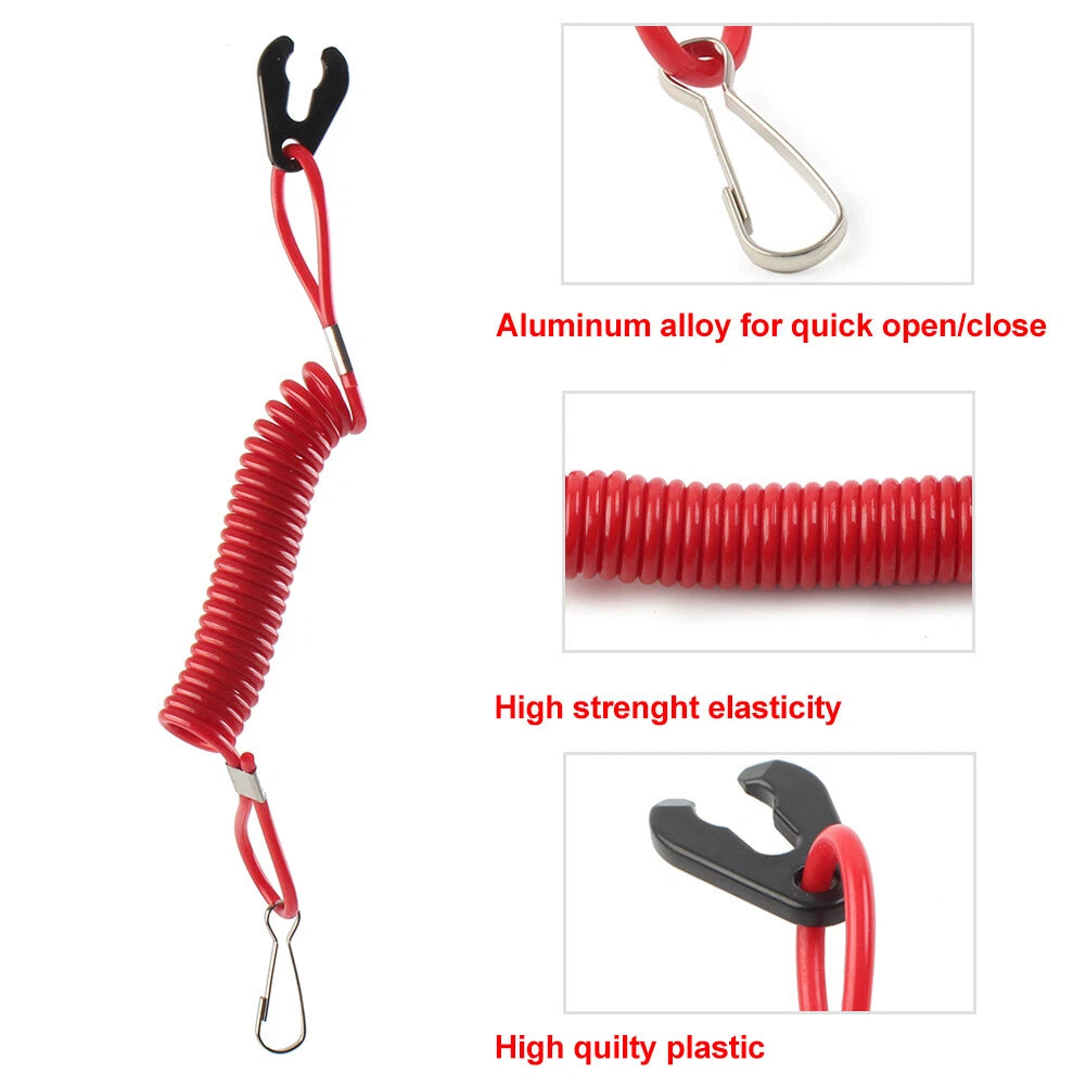 Outboard Kill Switch Lanyard Tether for Yamaha Evinrude (Fit Models)