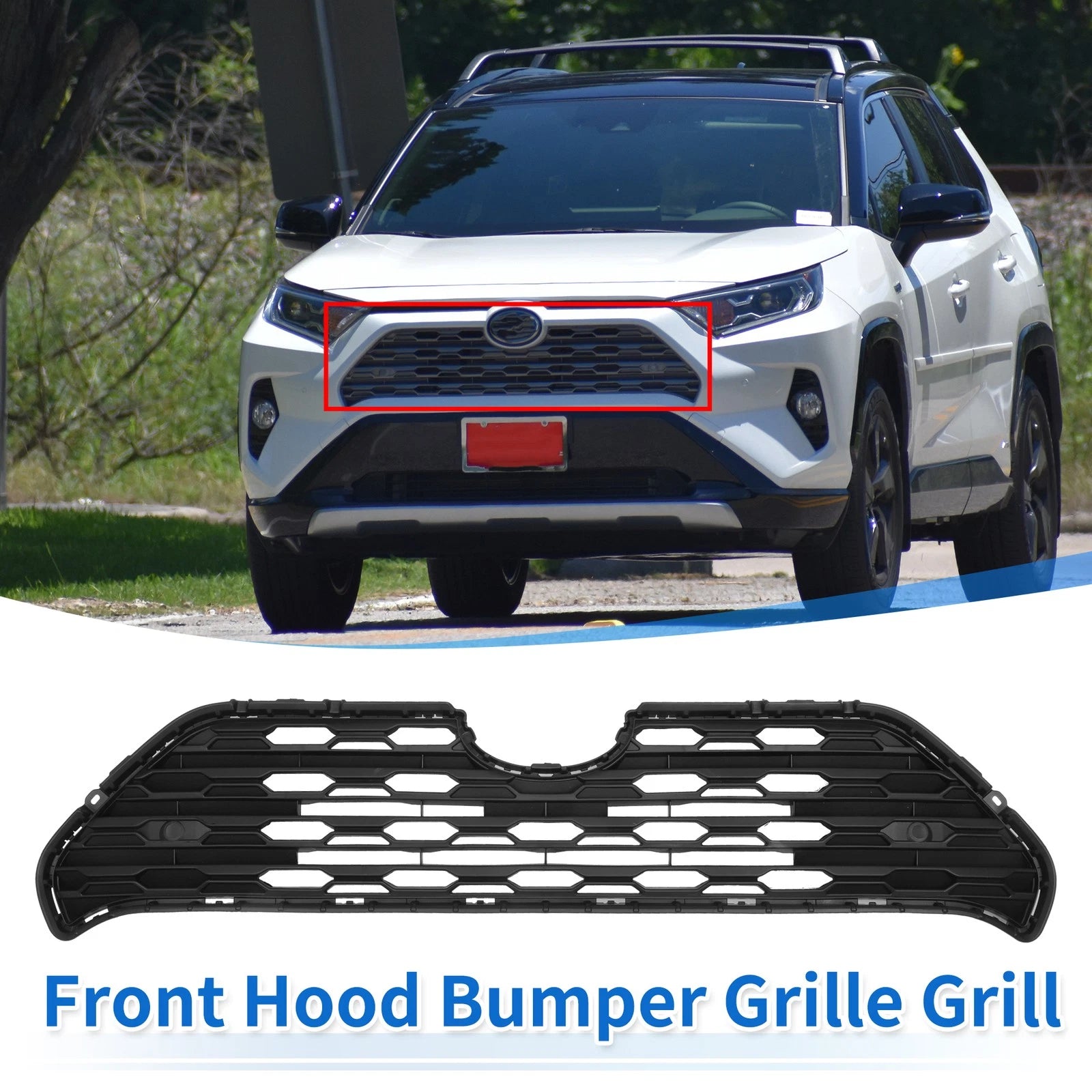 Front Hood Bumper Grille Grill Replacement for Toyota RAV4 (2019–2022)