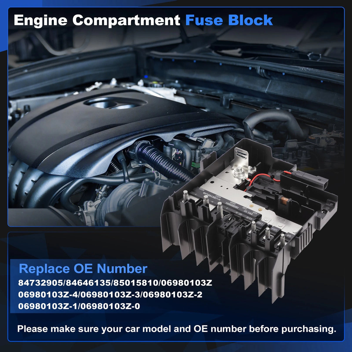 Battery Distribution Compartment Fuse Block for Chevy Silverado, GMC