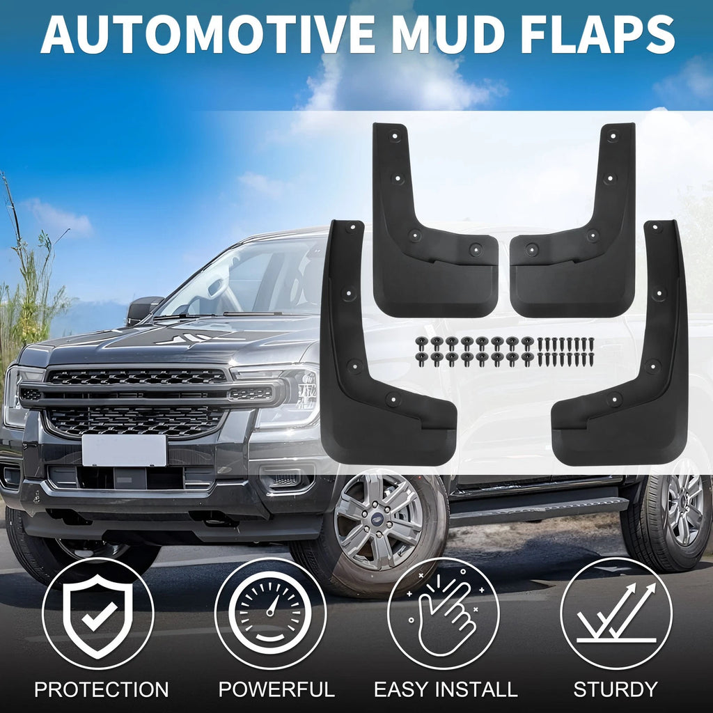 Mud Flaps Kit for Ford Ranger (2024–2025) Splash Guards No-Drill