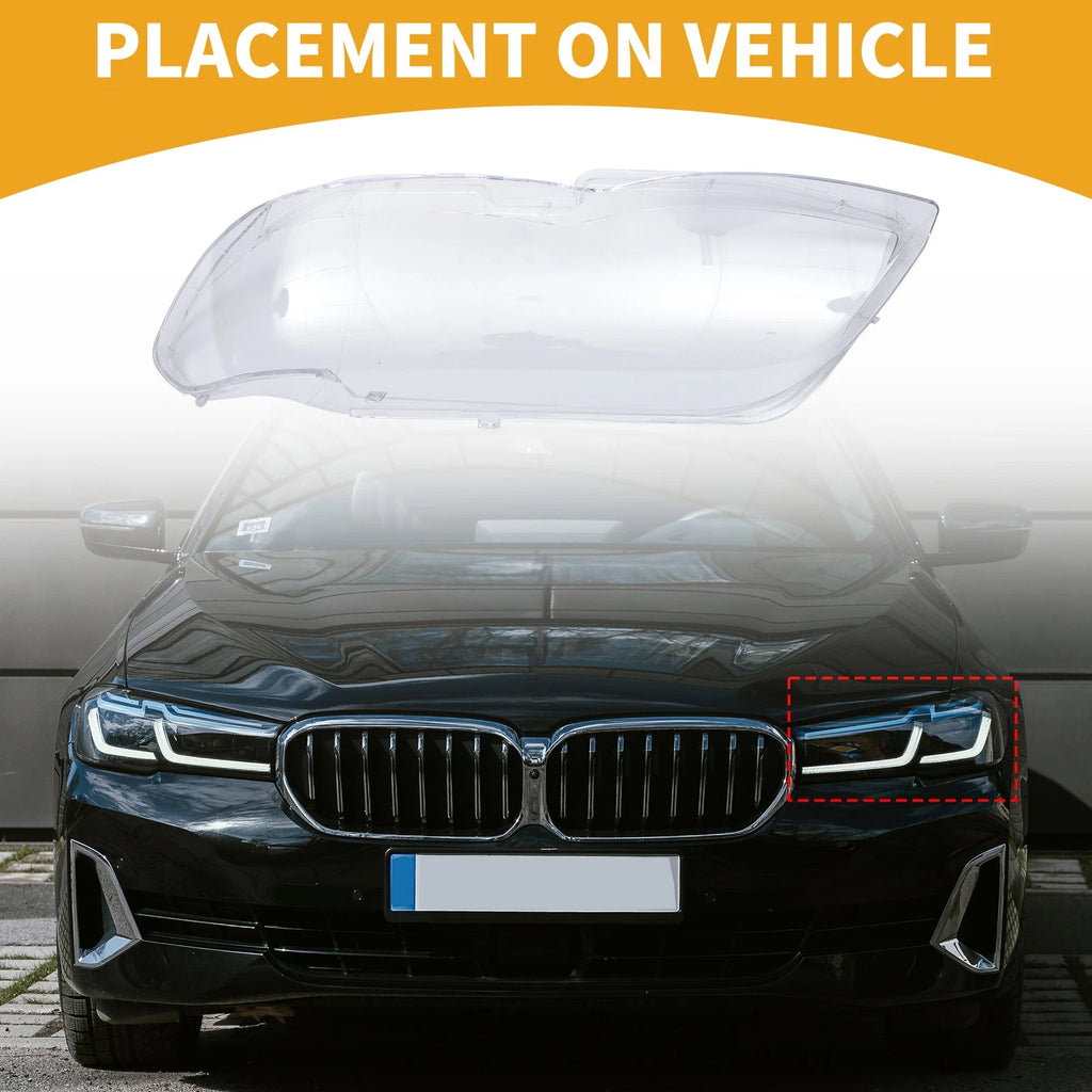 Headlight Lens Cover Front Left Replacement for BMW X5 (2004–2006)