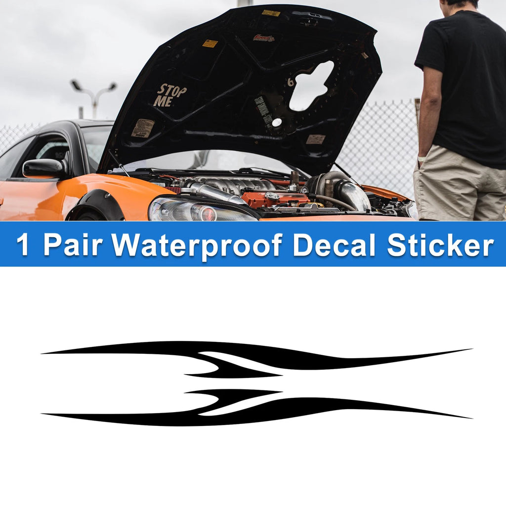 1 Pair Flame Pattern Car Bumper Sticker Decal for Universal Fit (161x28cm)