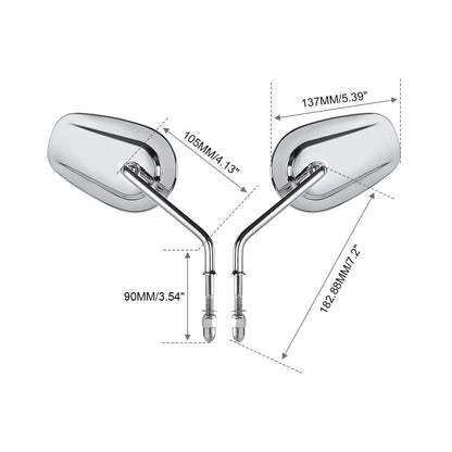 Chrome Rear View Mirrors for Harley Davidson Touring Road King Electra Glide