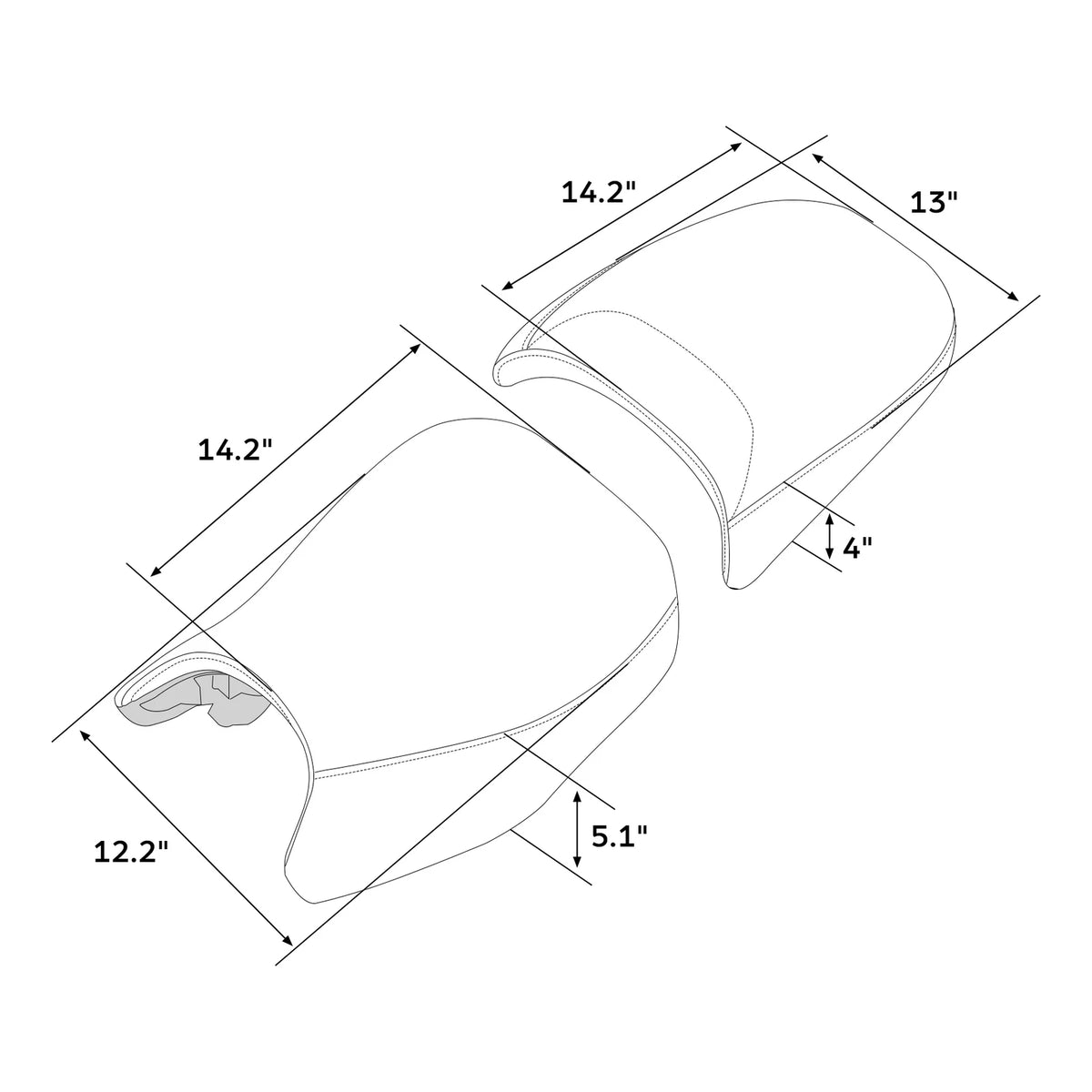 Driver Passenger Seat for BMW R1200GS (2013–2018) R1250GS (2019–2023)