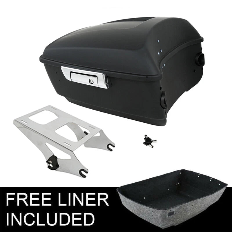 Matte Black King Trunk Mount Rack for Harley Touring Road Glide (2014–2026)