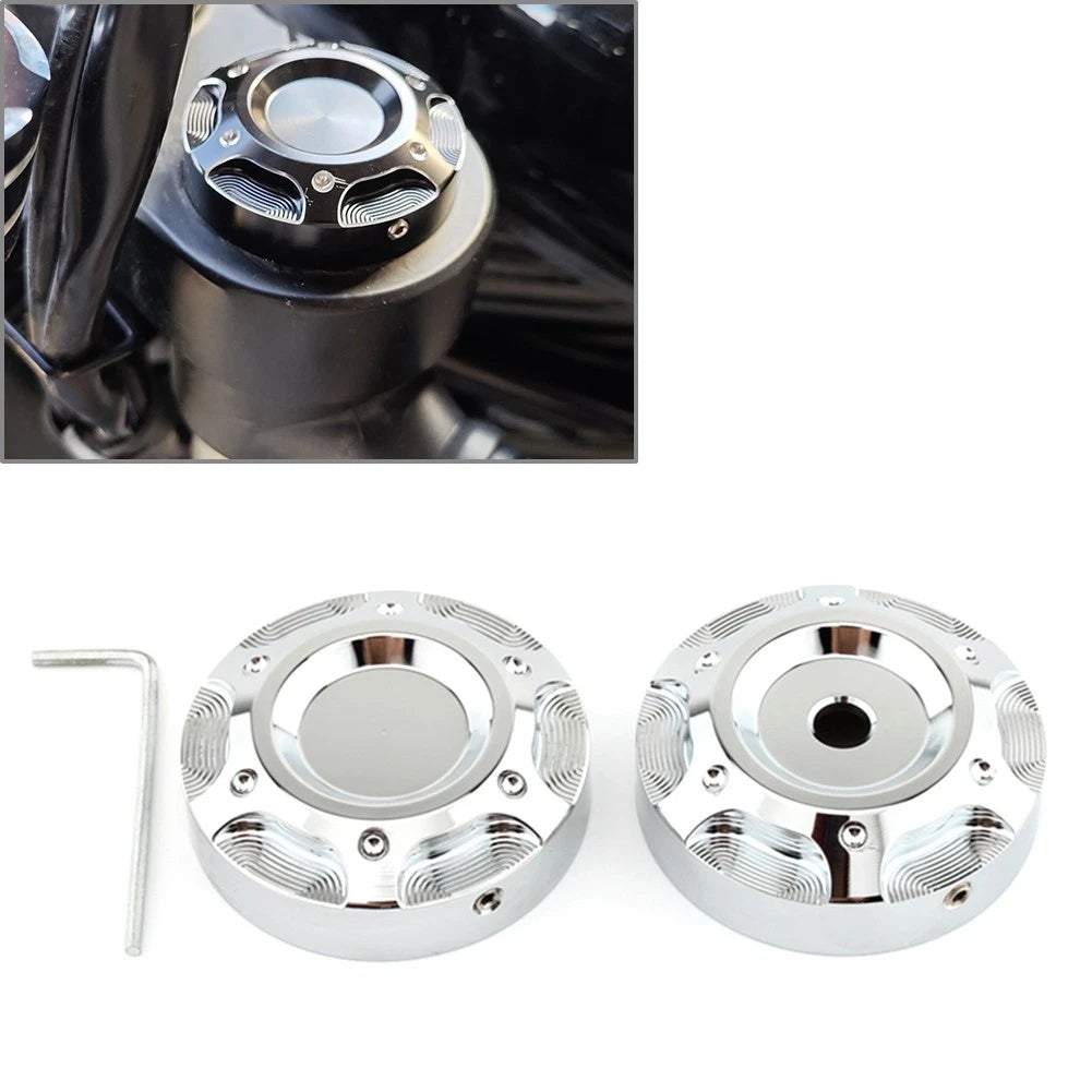 Chrome Upper Fork Stem Nut Cover for Harley X350