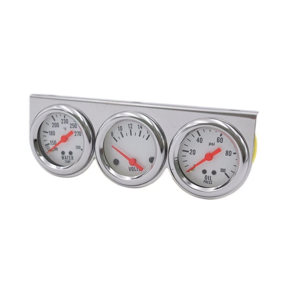 2 Inch Triple Analog Gauge Kit for Vehicle (12V)