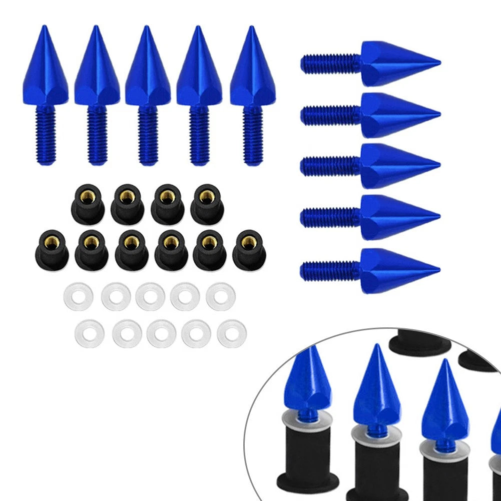 10Pcs Windshield Screws for Motorcycle (5MM) - Blue