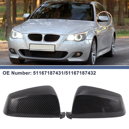 Set of 2 Rearview Mirror Cover Caps for BMW 5 Series E60 E61 (2008–2010)