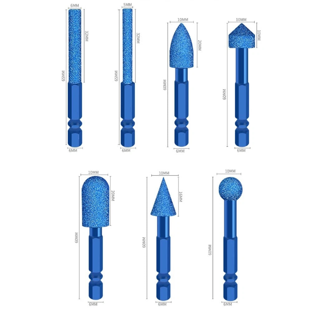 7PCS Diamond Grinding Bits for Woodworking Rust Removal