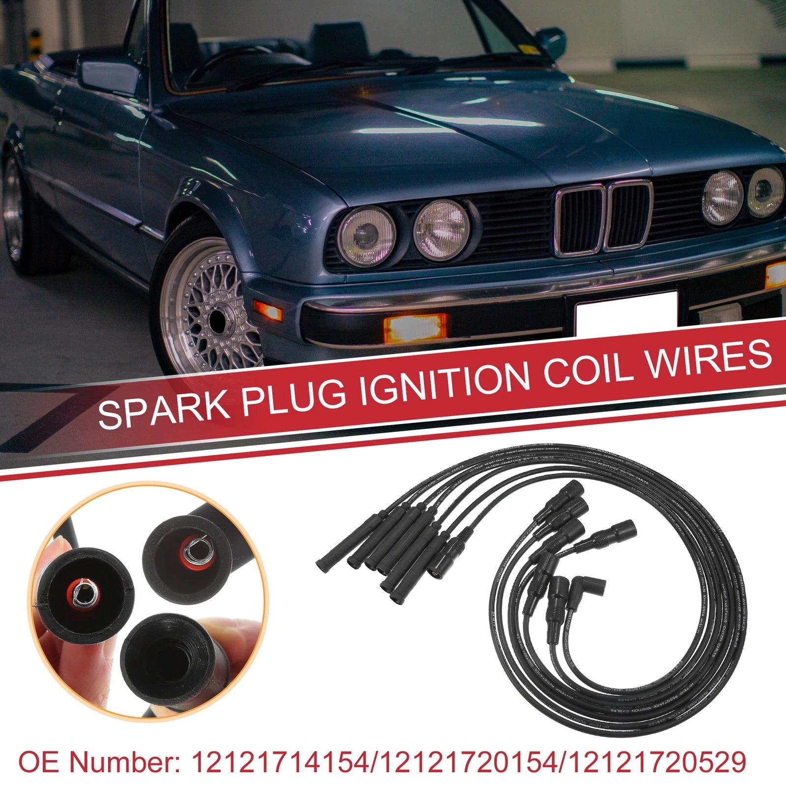 Ignition Coil Spark Plug Wire Kit for BMW 3 Series (1986–1989)