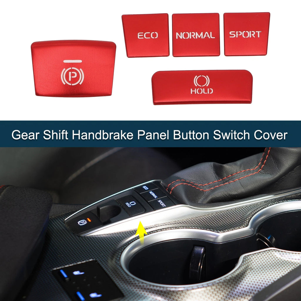 Gear Shift Handbrake Button Switch Cover for Toyota Camry (2018–2022) Red 1 Set