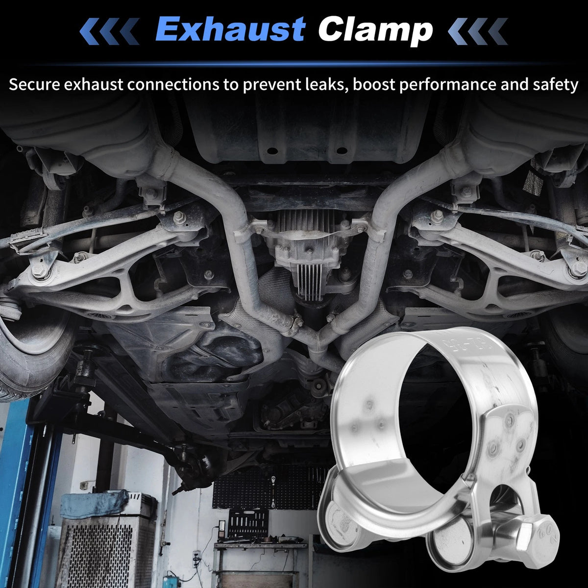 Set of 3 Exhaust Clamps for Universal Applications (1.26")