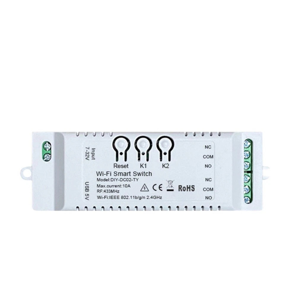 WiFi Relay for Tuya (2.4GHz, AC 85-250V, Max 10A, USB 5V)