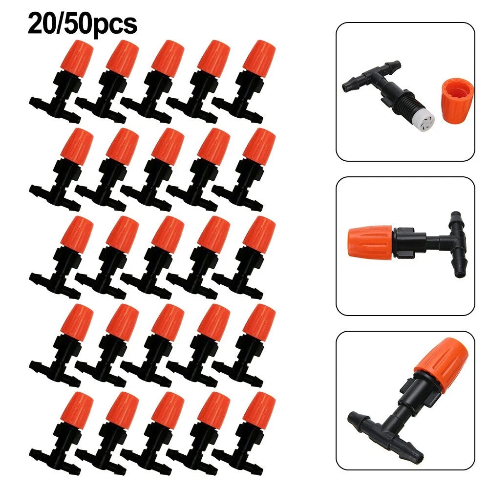 50X Adjustable Drip Irrigation Emitters Atomizing Nozzles Kit