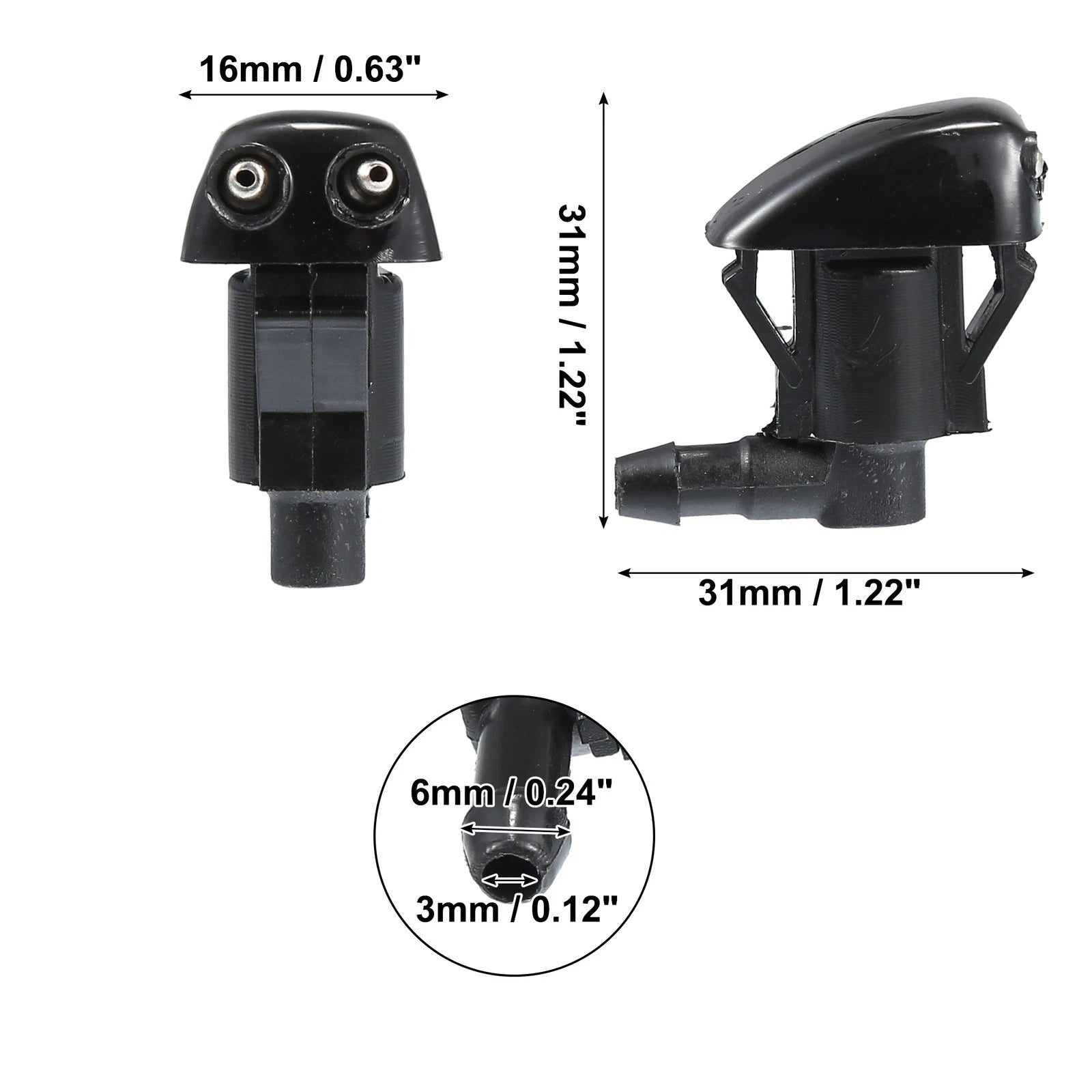 Front Windshield Washer Nozzle Pair Replacement for Toyota Tacoma (2005–2015)