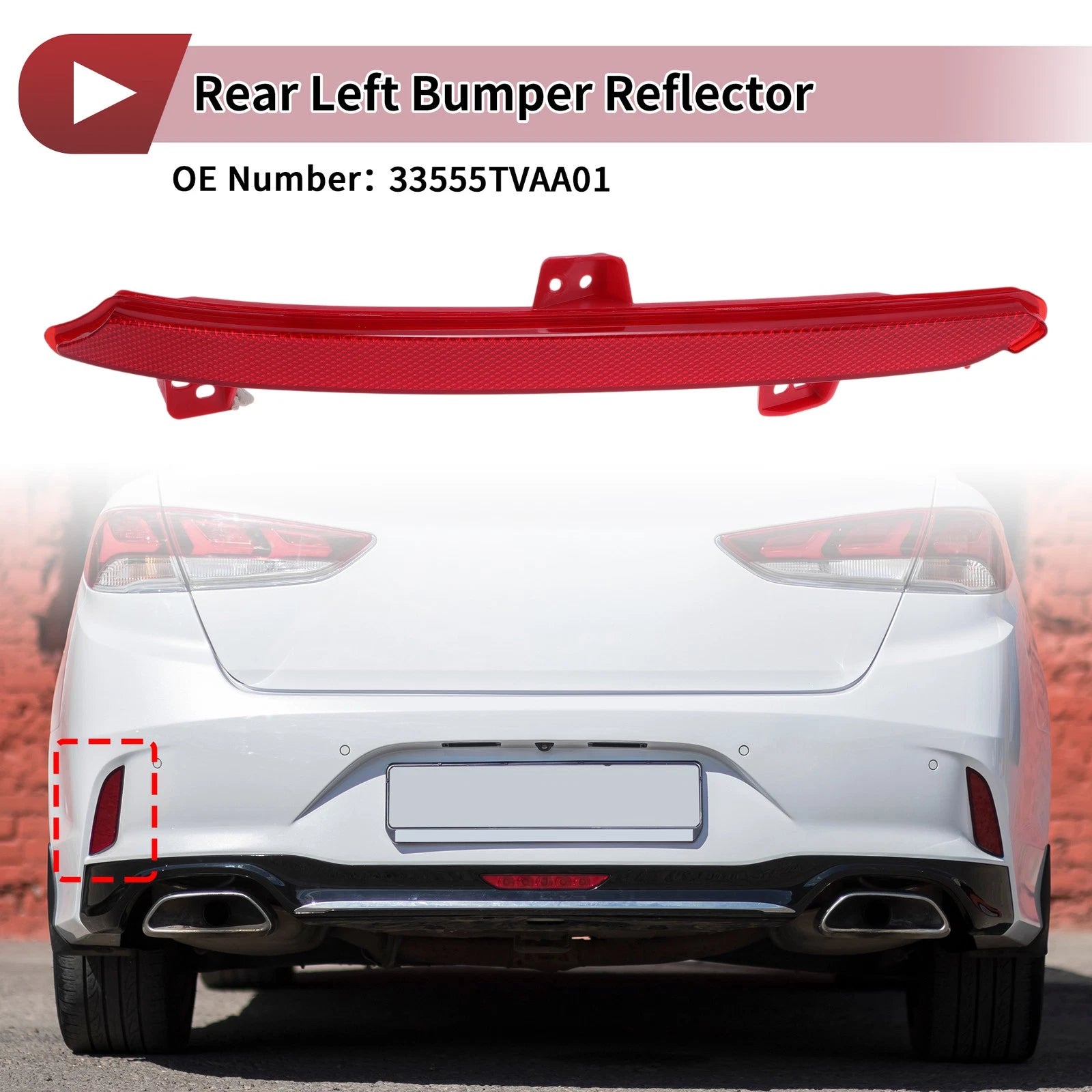 1 Pc Rear Left Bumper Reflector Replacement for Honda Accord (2018–2022)