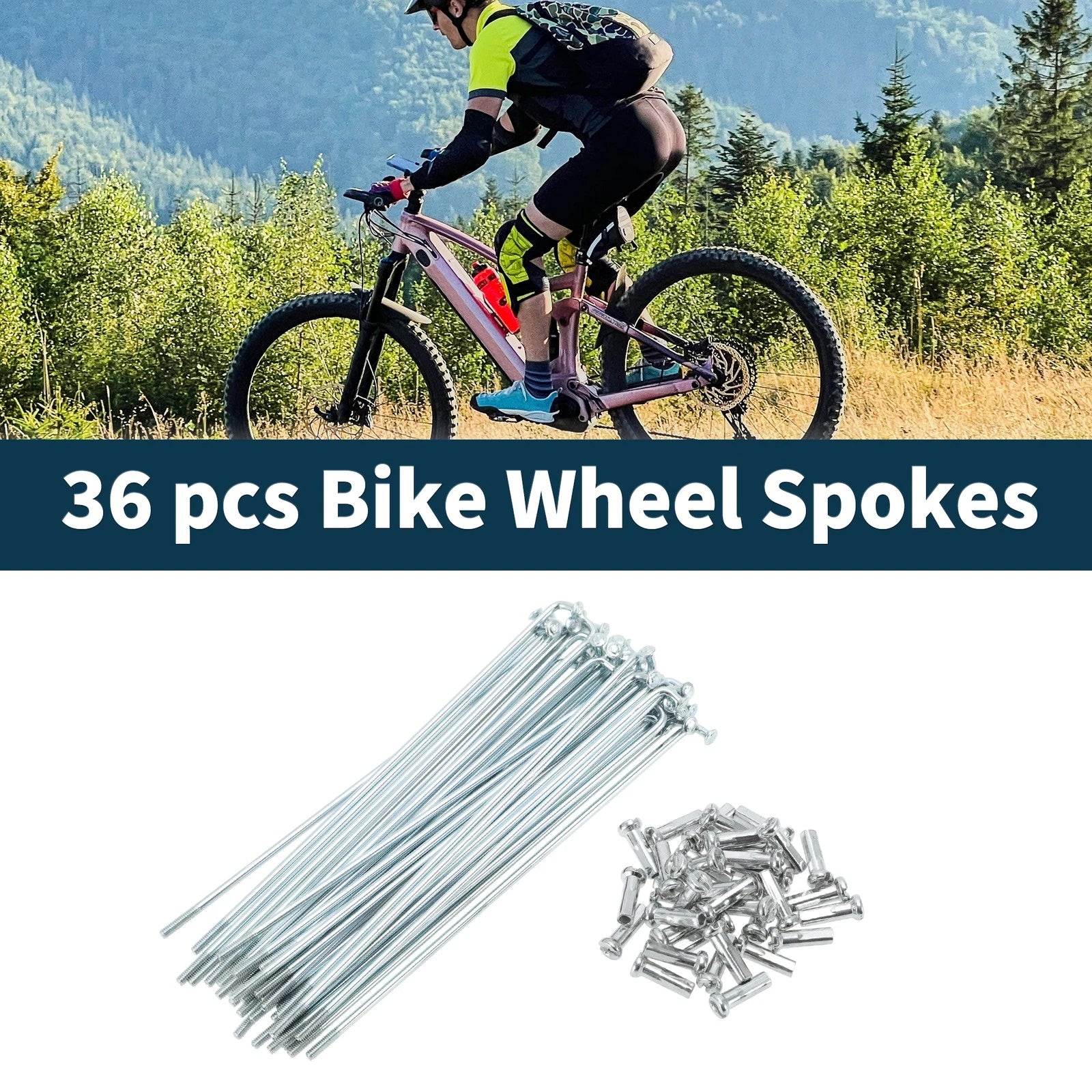 Bicycle Spokes Nipple Set 14G 109mm Carbon Steel for Universal Use