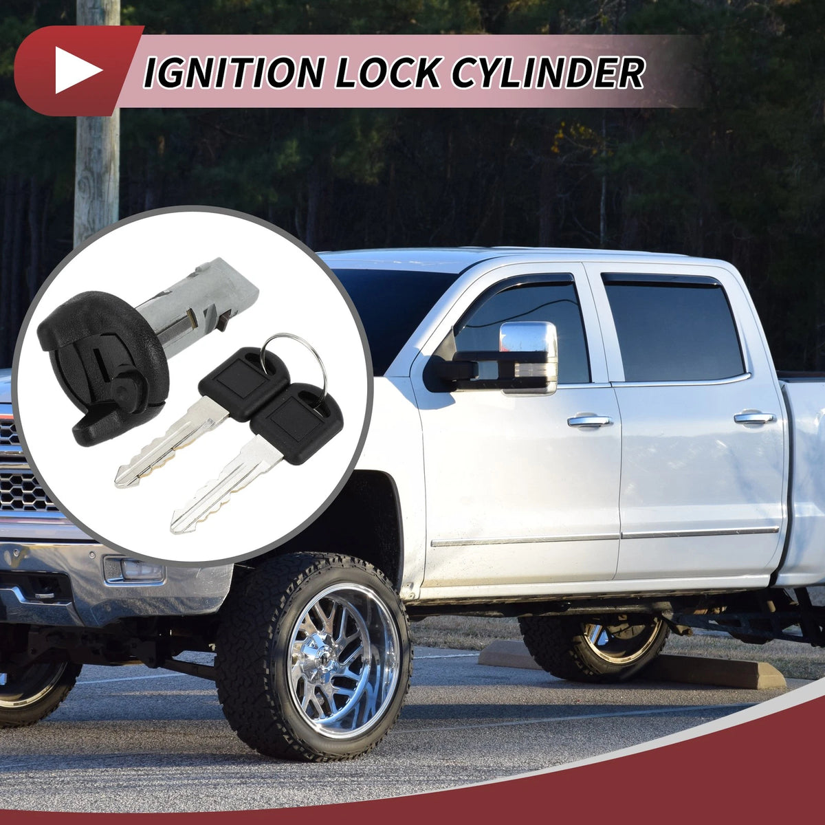 Ignition Lock Cylinder for Chevrolet Silverado 1995-1997 for GMC Yukon 1995-1996
