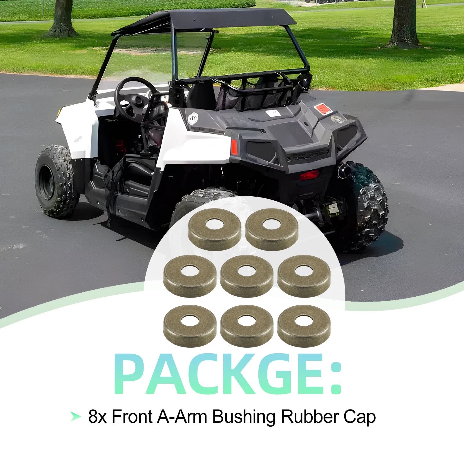 8pcs Front Arm Bushing Cap for Polaris Outlaw 50 90 110 RZR 170 Sportsman 90 110