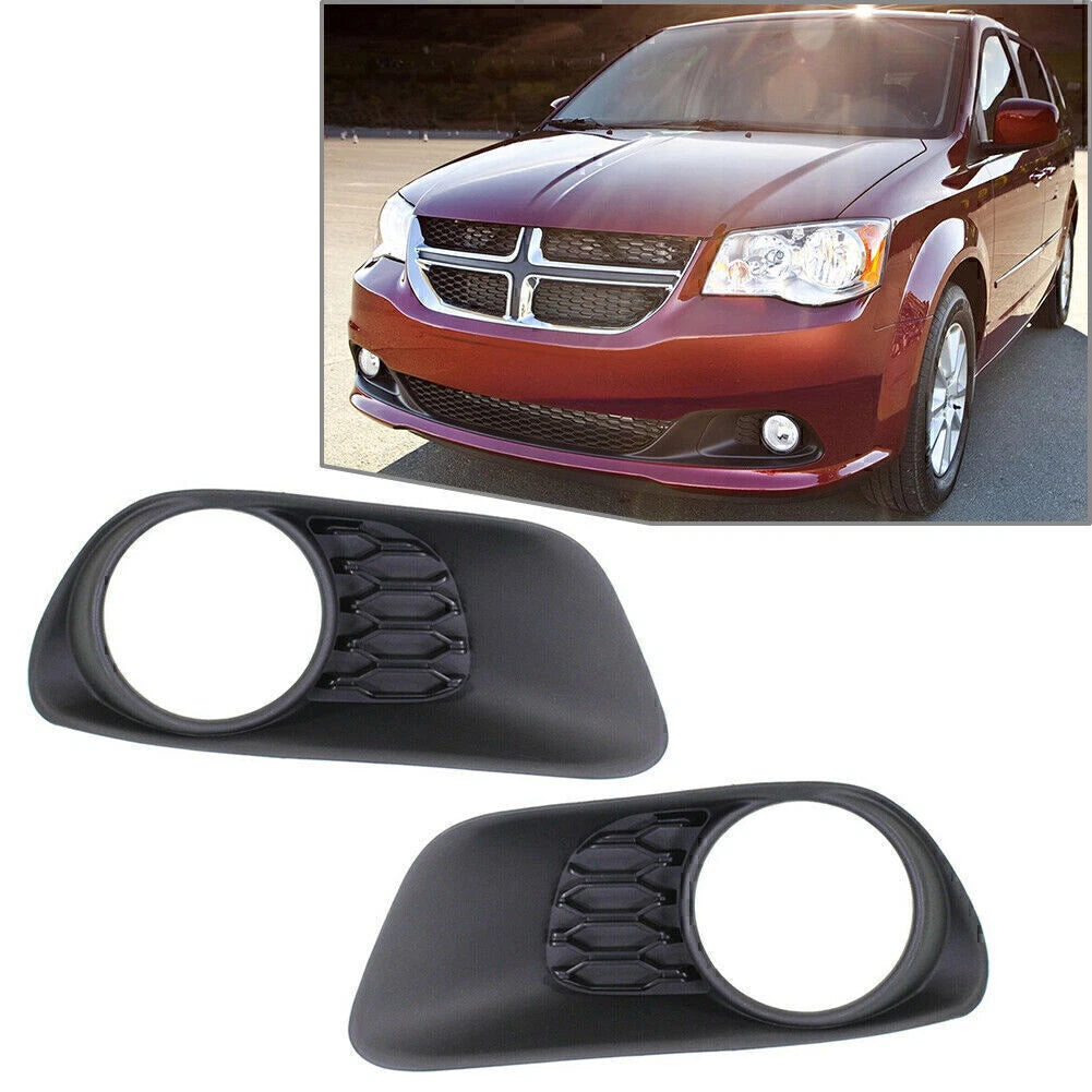 Set of 2 Front Bumper Fog Light Lamp Bezels for Dodge Caravan (2011–2017)