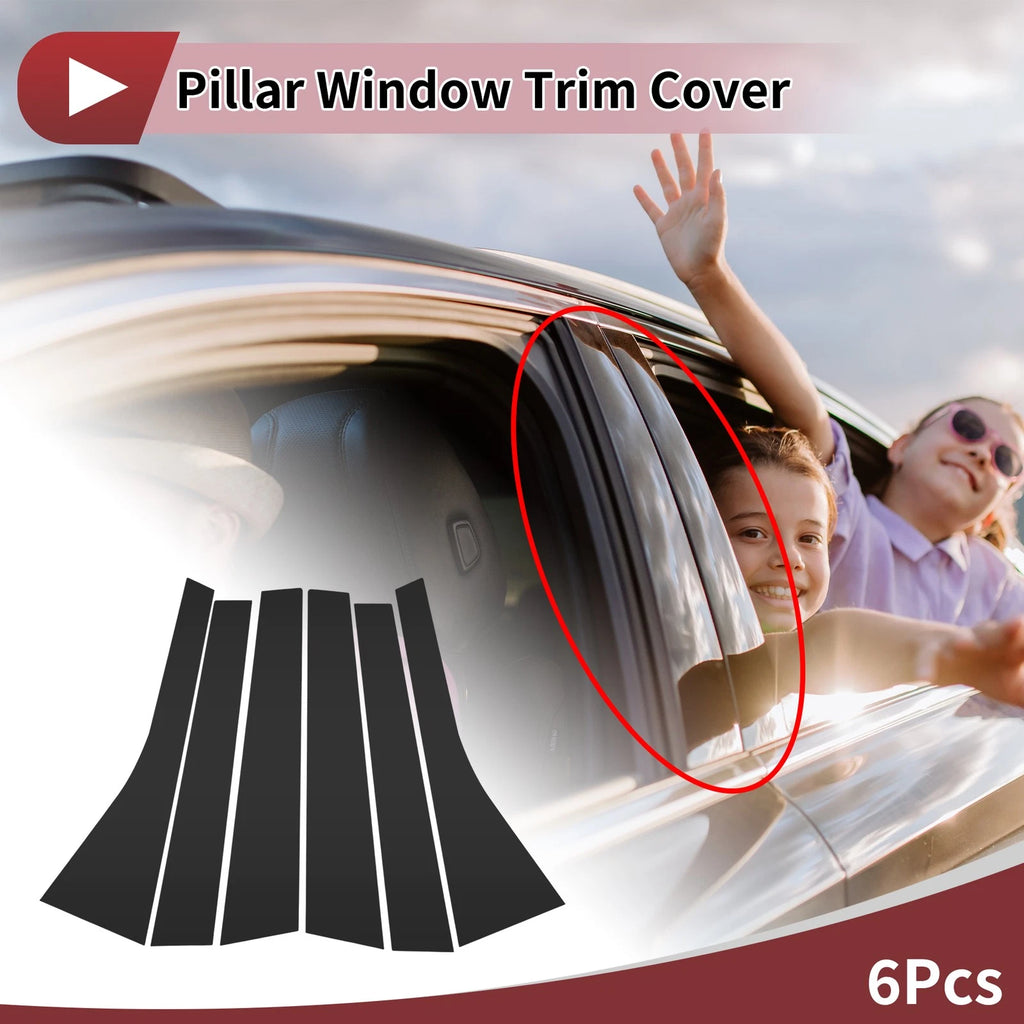 6 Pcs Door Pillar Window Trim Set for Honda BRV (2016–2023) Black