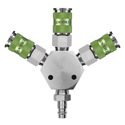3-Way Manifold with Couplers & Plug for Flexzilla A86666FZ (NPT 3/8")
