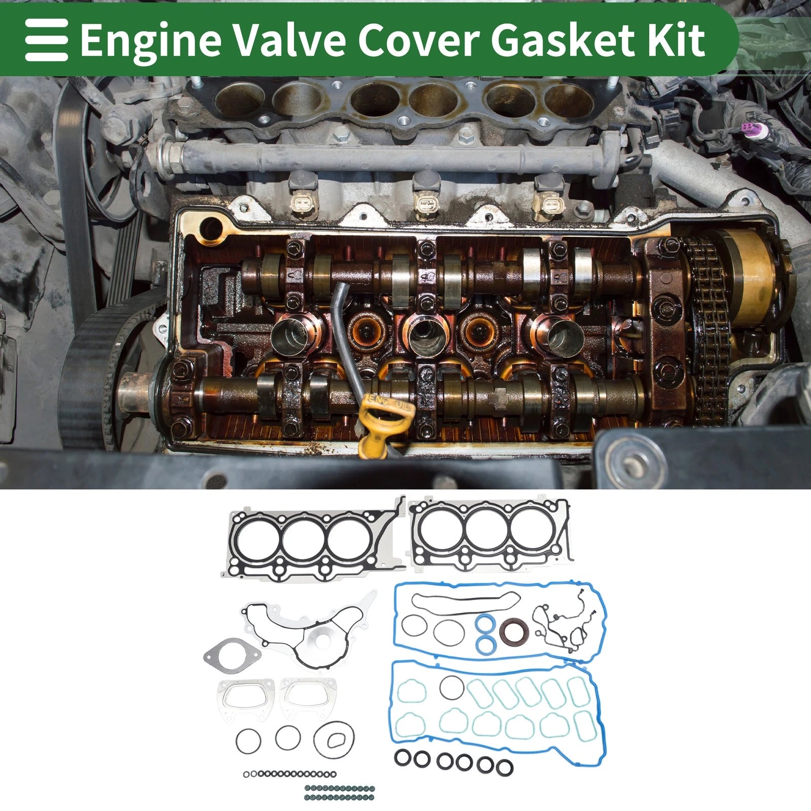 Engine Valve Cover Gasket Kit Replacement for Dodge Avenger 3.6L (2011–2014)