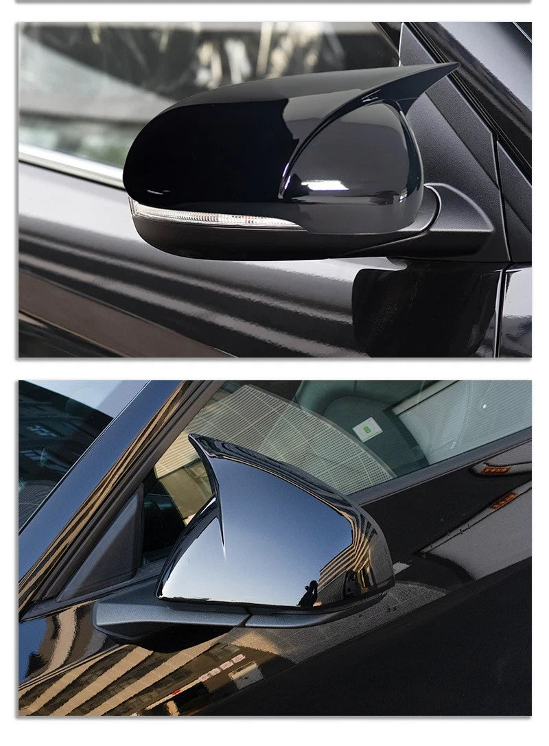 Glossy Black Side Mirror Cover Caps for Mitsubishi EVO Lancer (2008–2012)