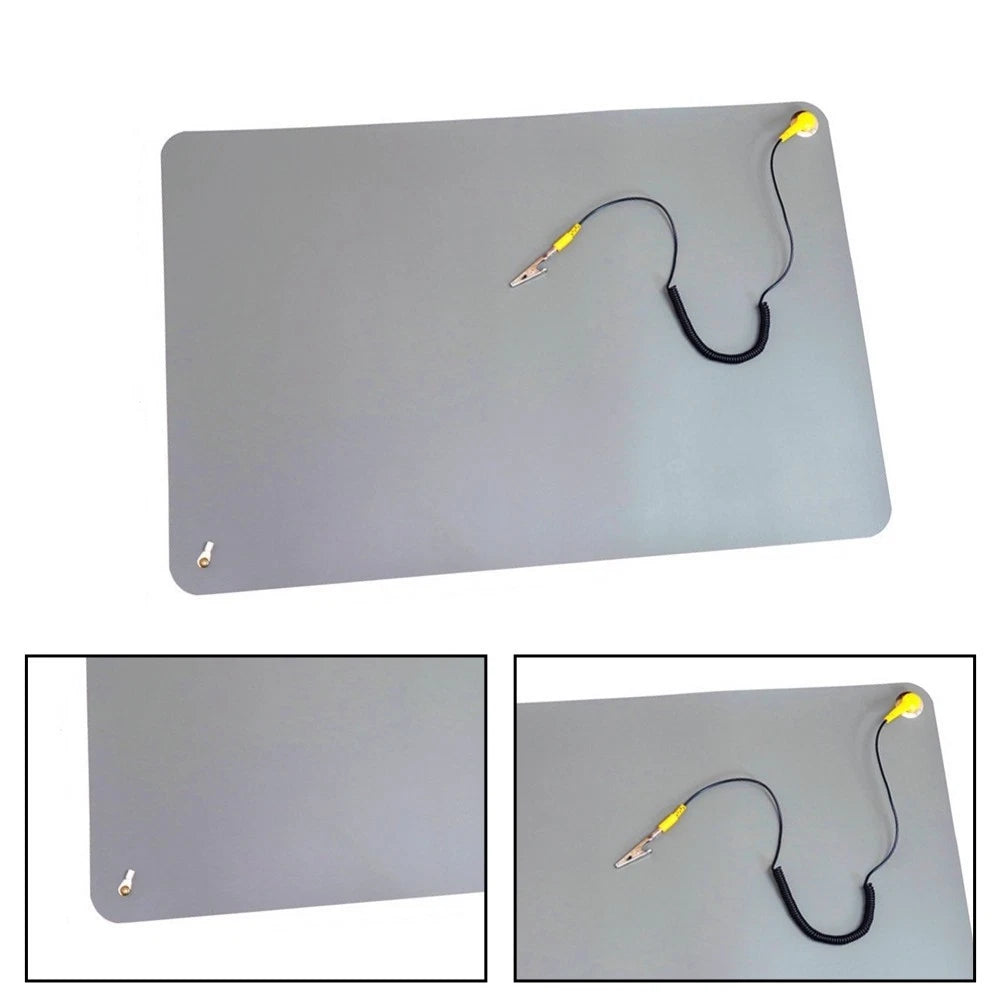 Flexible Rubber Antistatic Mat 60x40cm with Detachable Ground Cord
