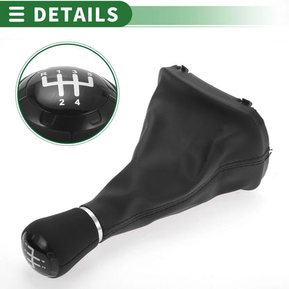 5-Speed Manual Gear Shift Knob with Cover for Audi A3 8L (1996–2000) Black
