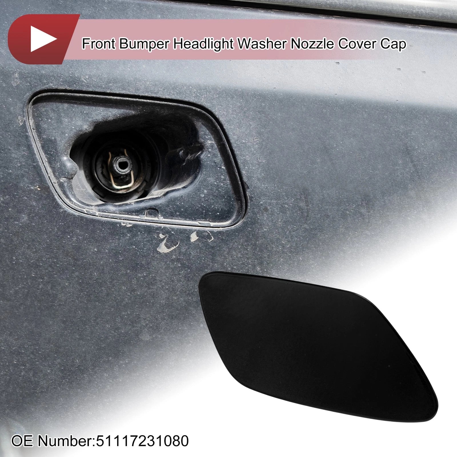 Headlight Washer Nozzle Cover Cap Replacement for BMW Z4 (2009–2016)