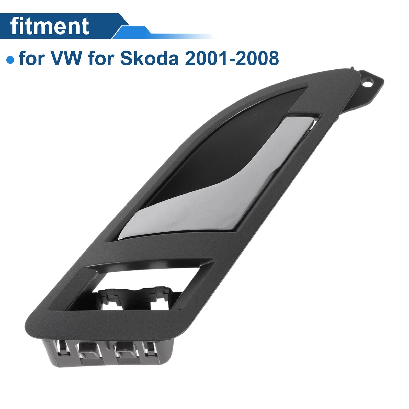 Front Driver Side Interior Door Handle for VW Skoda (2001–2008) Gray Chrome