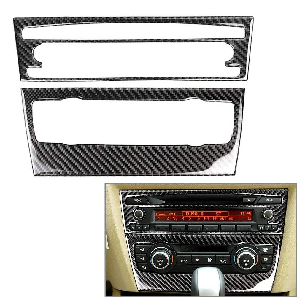 Carbon Fiber Console CD Panel Cover Trim for BMW 3 Series E90 E92 E93 (2005–2012)