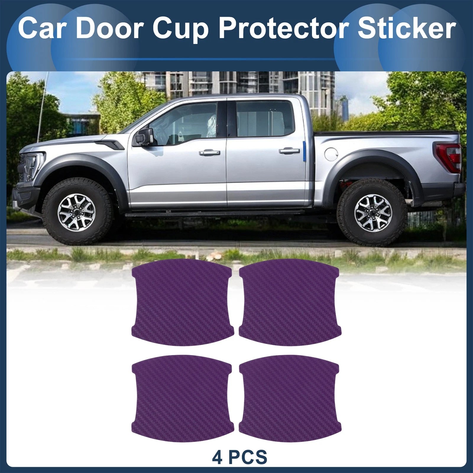 3D Car Door Handle Scratch Protector for Universal Vehicles (84x94mm)