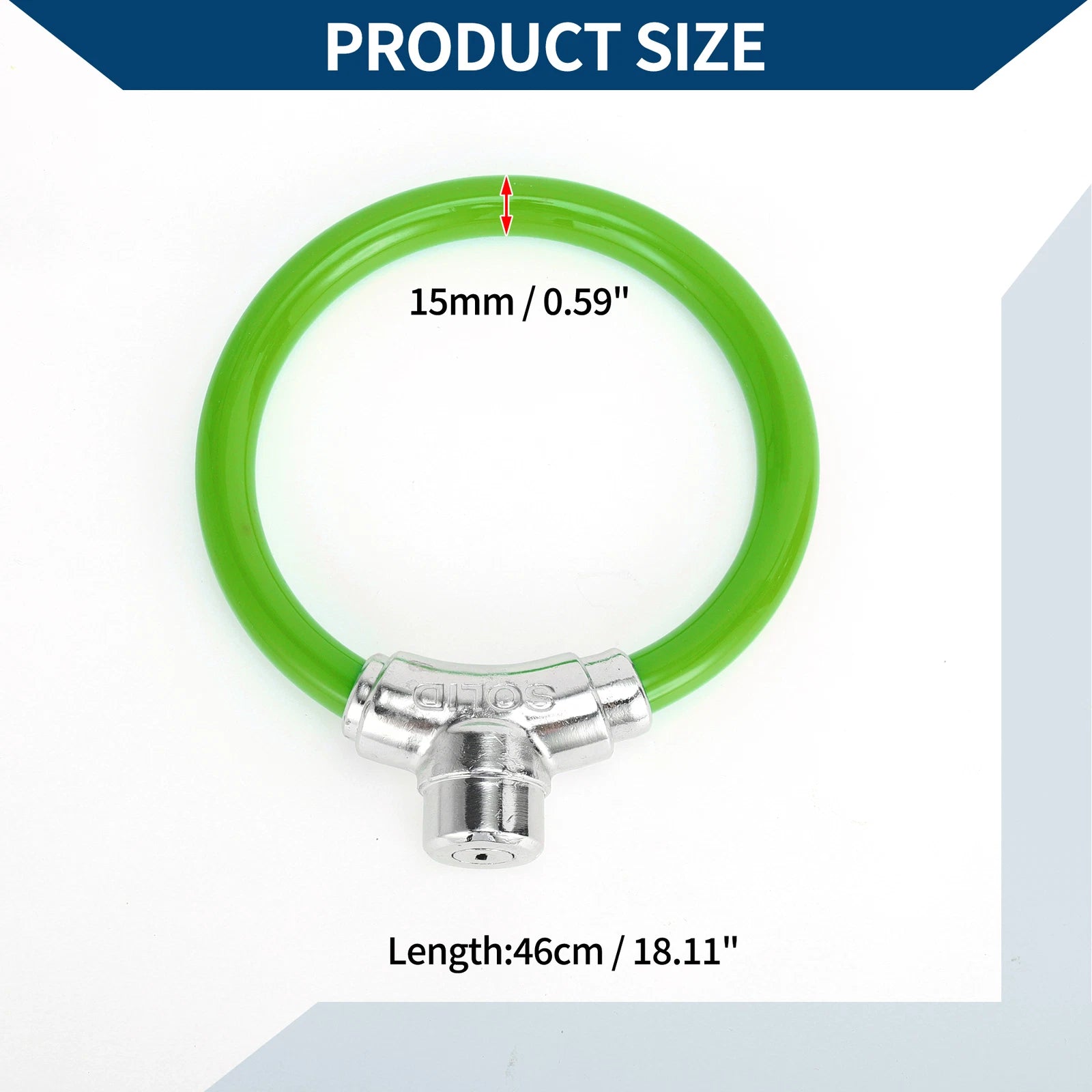 Bicycle Lock Portable Ring Cable Anti-Theft Mini Lock 46cm Green