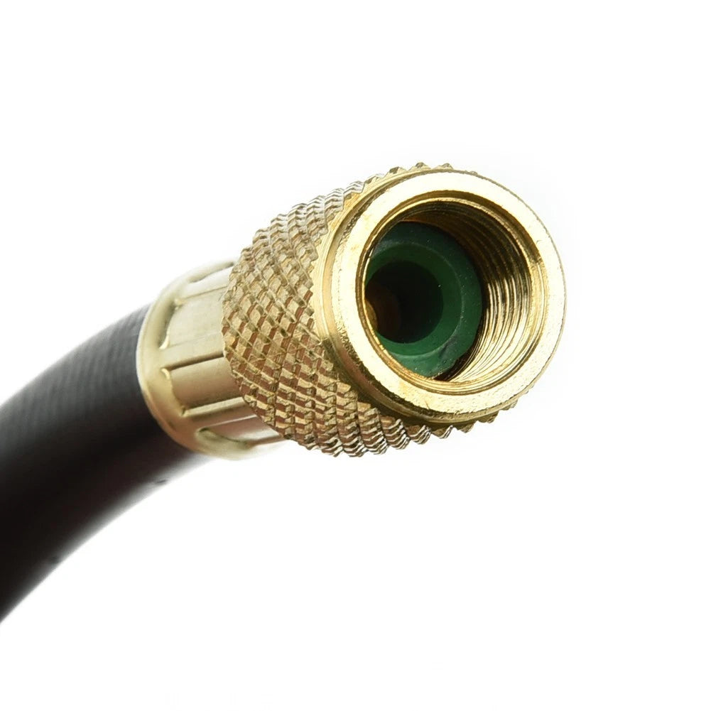 Black Charging Hose for Refrigeration Brass Gauge 1/4 inches SAE