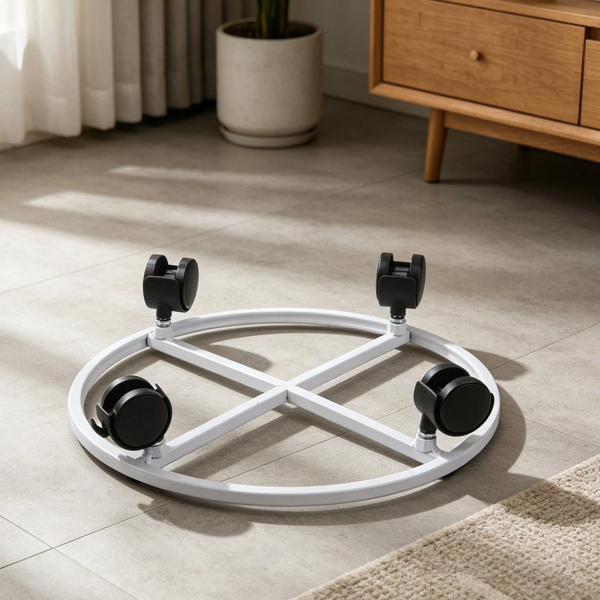 Plant Stand with Smooth Rolling Casters for Balcony Decoration